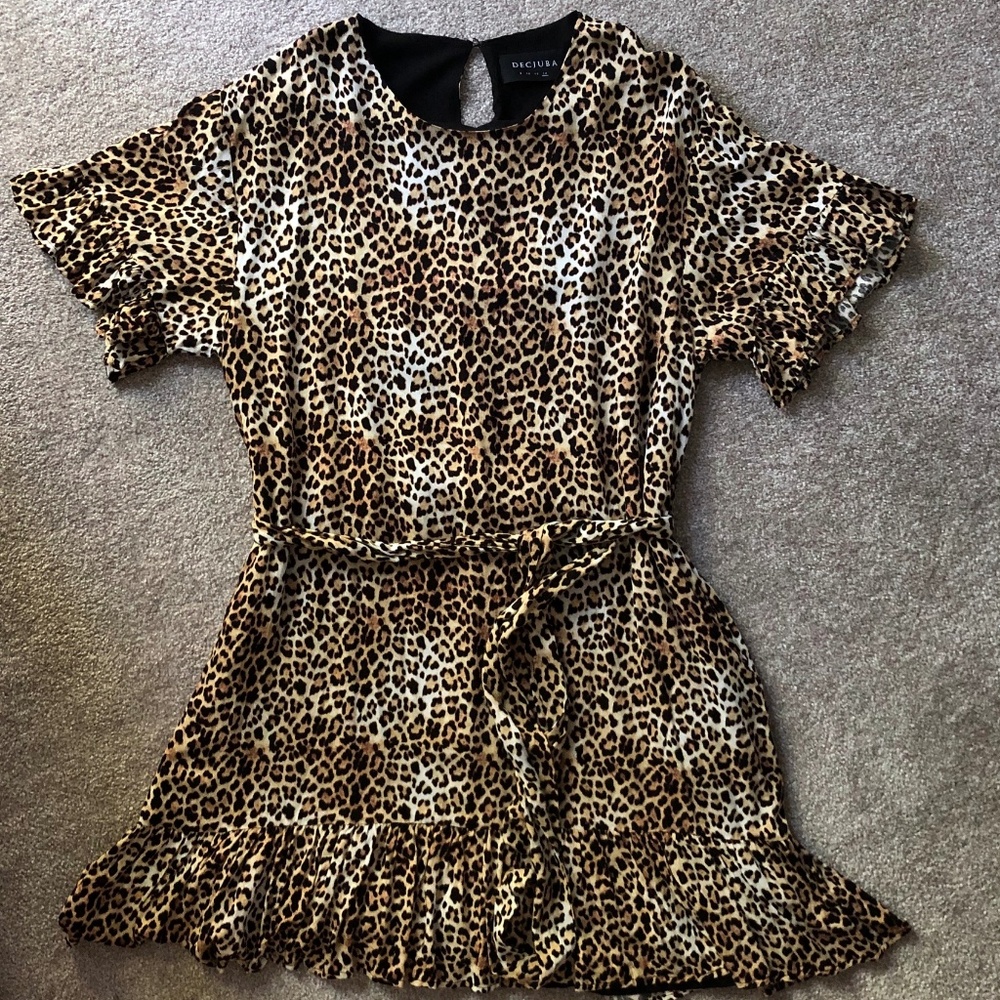 NEW WOT Leopard Print Dropwaist Dress